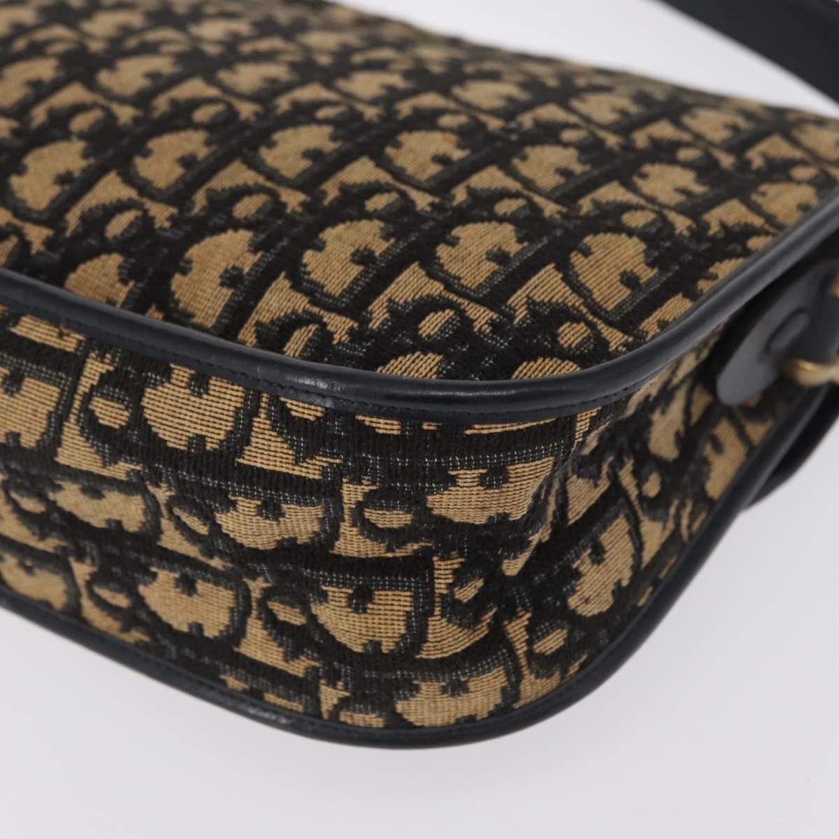 Christian Dior Vintage Trotter Shoulder Bag Canvas, NAVY, CANVAS, Shoulder bag