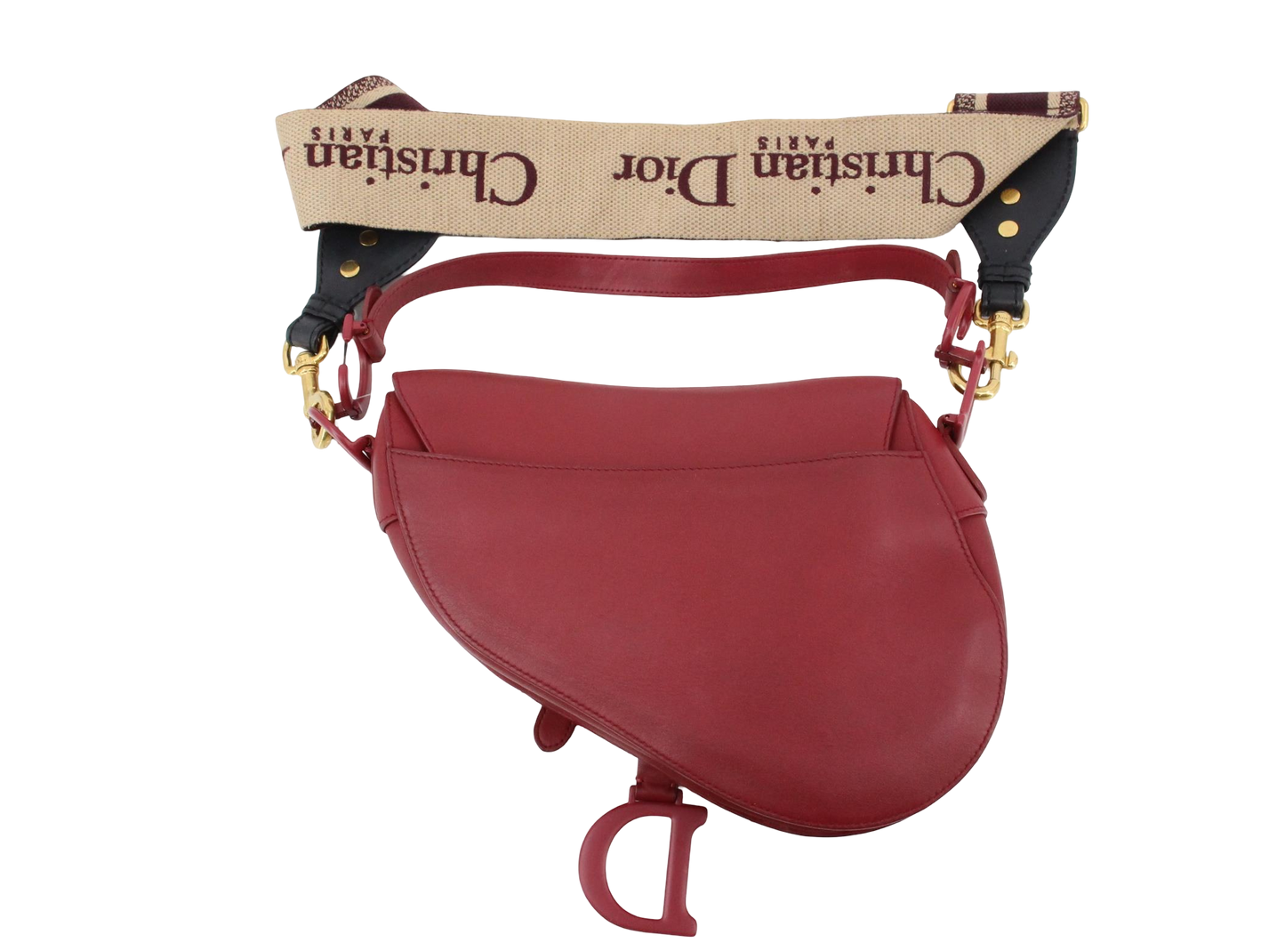 Christian Dior Saddle Crossbody Bag Leather, RED, LEATHER, Crossbody bag