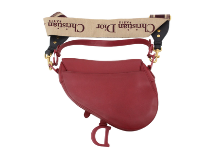 Christian Dior Saddle Crossbody Bag Leather, RED, LEATHER, Crossbody bag