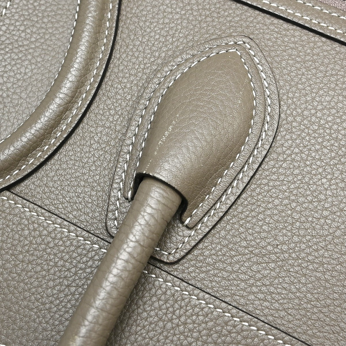 Celine Luggage Grainy Leather, Gray, Leather, Handbag