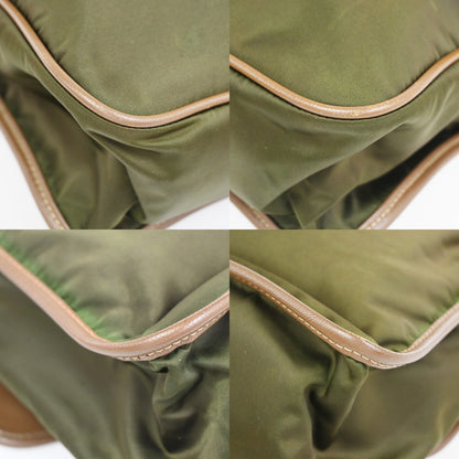 Prada Logo Buckle Messenger Nylon, Khaki, Nylon, Handbag