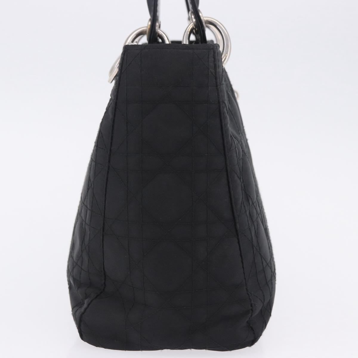 Christian Dior Vintage Lady Dior Cannage Quilt Nylon, Black, Nylon, Handbag