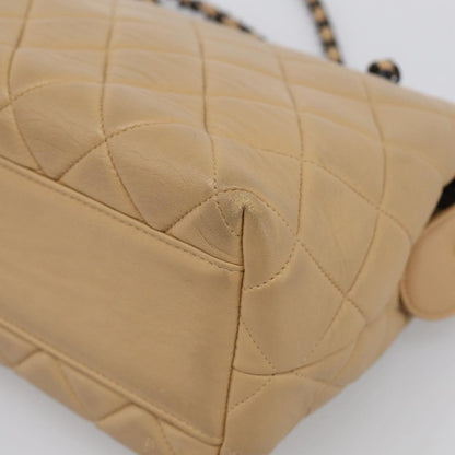 Chanel City Shopping Quilted Caviar, Beige, Leather, Tote Bag