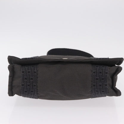 Hermes Fourre Tout Besace Messenger Toile, Gray, Canvas, Handbag