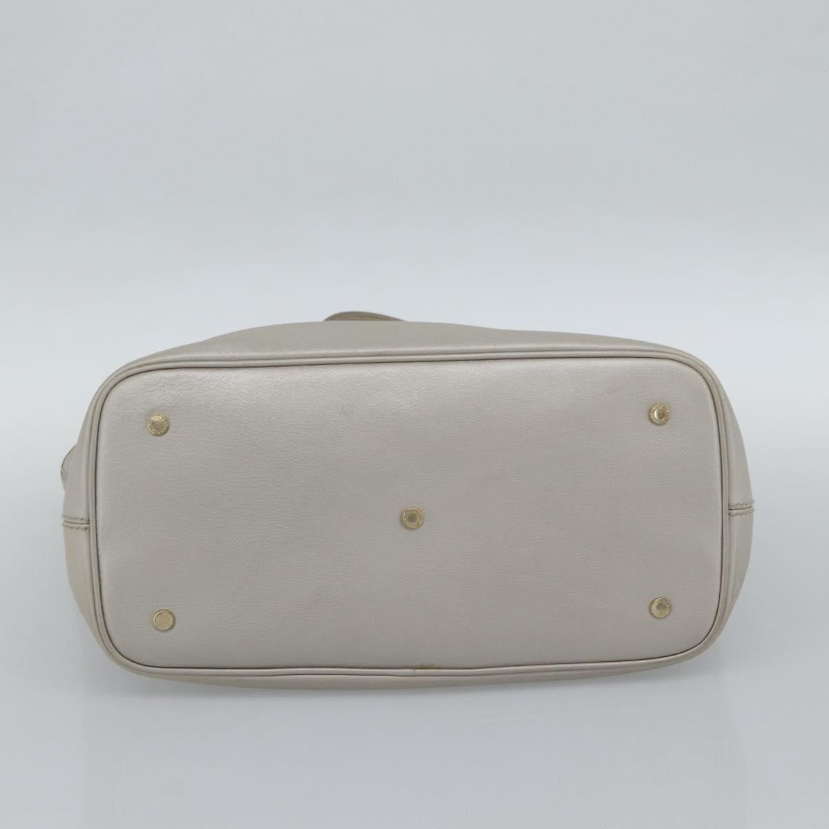 Bvlgari Vintage Leather, Gray, Leather, Tote Bag