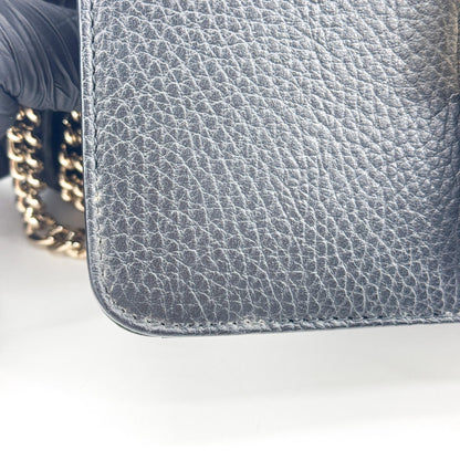 Gucci Interlocking Leather, Black, Leather, Shoulder Bag