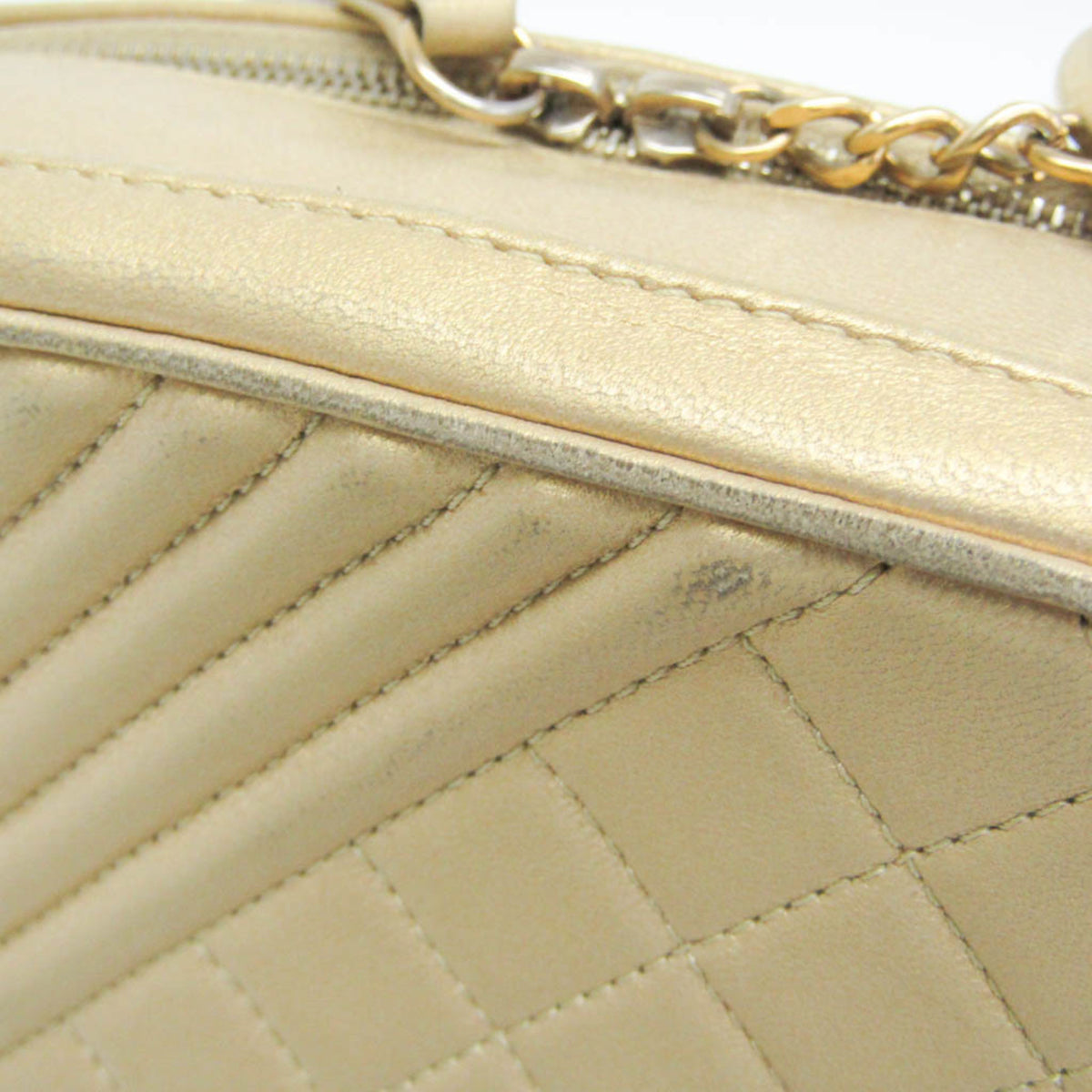 Chanel Vintage Camera Tassel Quilted Leather, Gold, Leather, Handbag