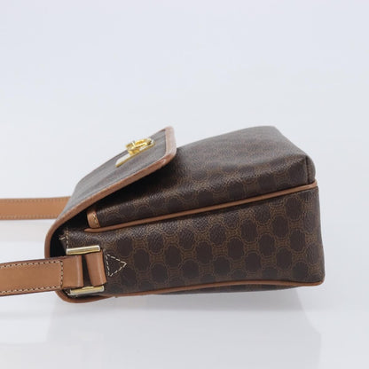 Celine Macadam Shoulder Canvas, Brown, Canvas, Crossbody Bag