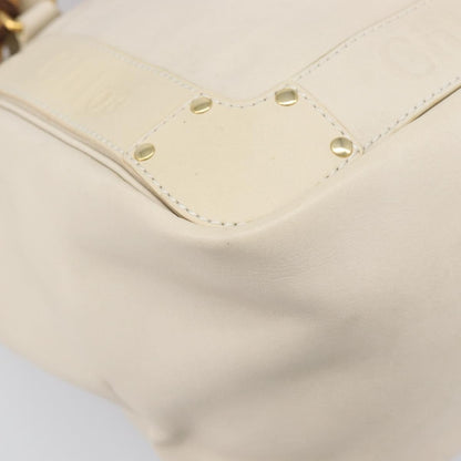 Chloe Eden Leather, White, Leather, Tote Bag