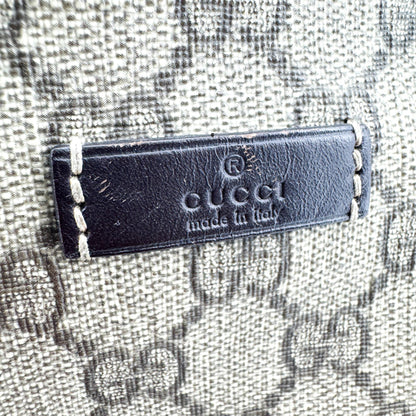 Gucci Zip Top Messenger GG Canvas with Leather, Black, Canvas, Shoulder Bag