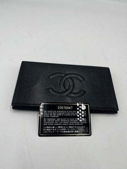 Chanel Coco Boy Flap Wallet Quilted Aged Calfskin, Black, Calfskin, Wallet