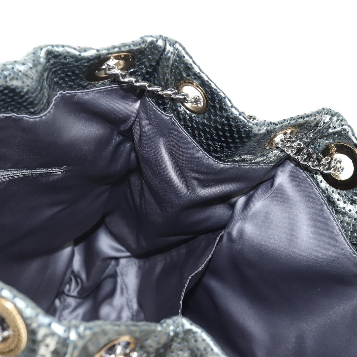 Chanel Drill Perforated Leather, Silver, Leather, Tote Bag
