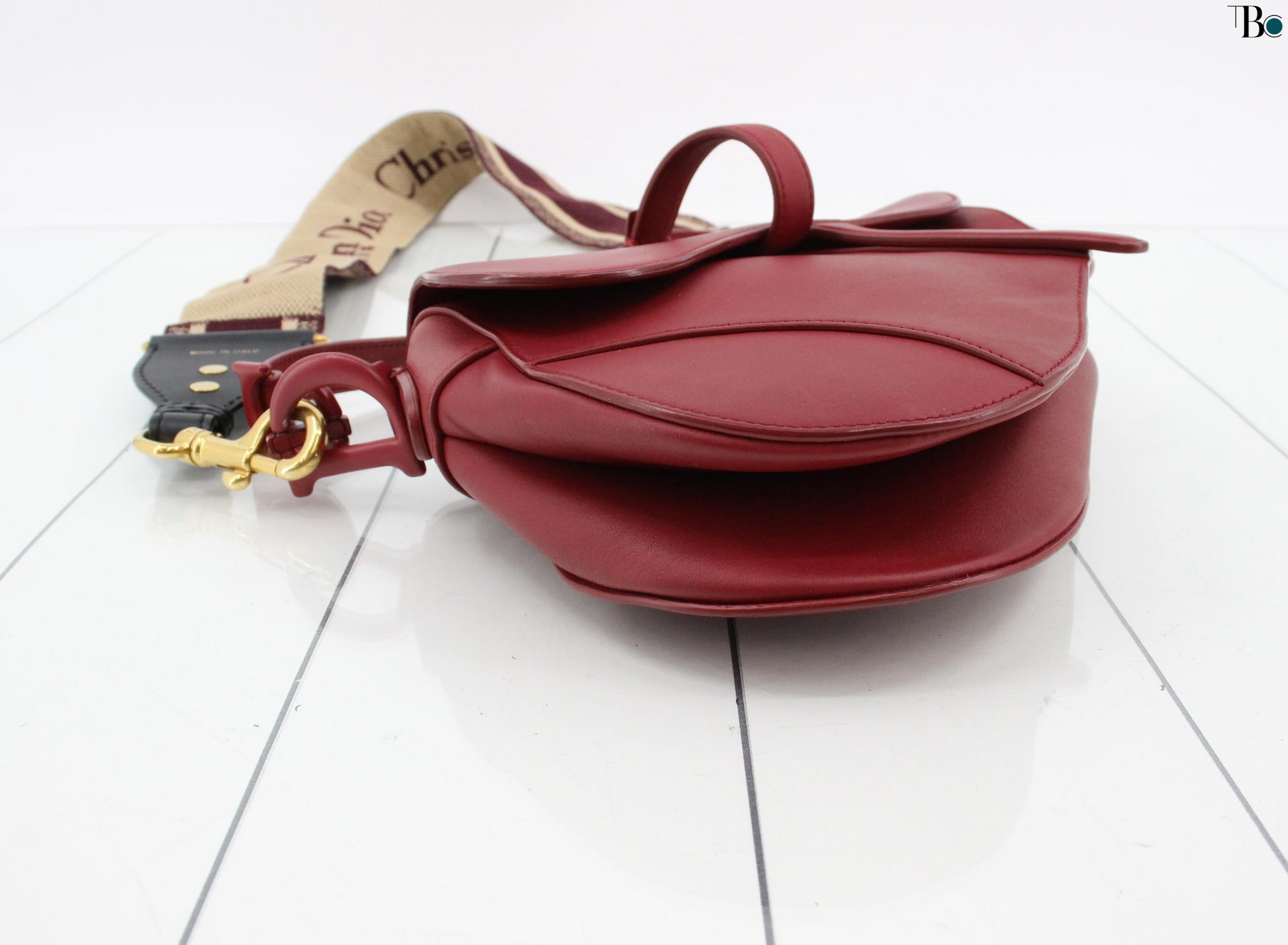 Christian Dior Saddle Crossbody Bag Leather, RED, LEATHER, Crossbody bag