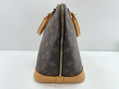 Louis Vuitton Alma Monogram Lace Leather, Brown, Canvas, Handbag