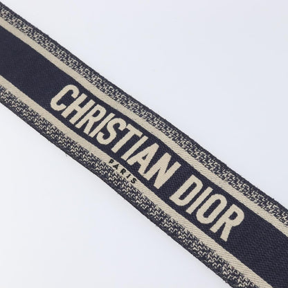 Christian Dior Shoulder Strap Embellished Canvas, Navy, Canvas, Straps