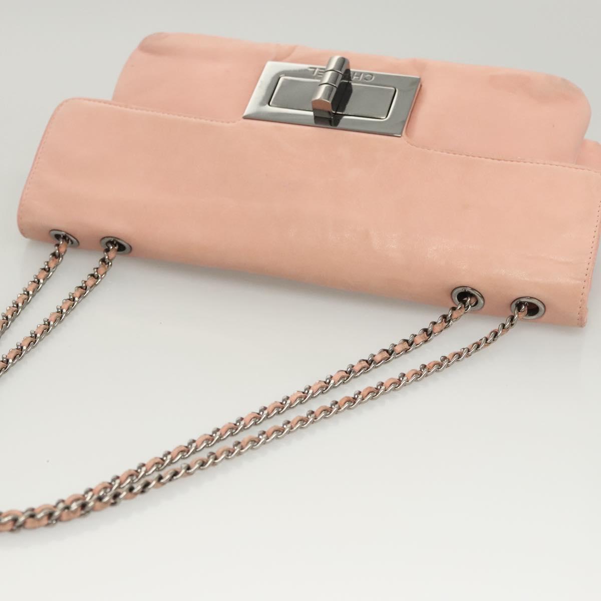 Chanel Mademoiselle Chocolate Bar Clutch Quilted Lambskin, PINK, LEATHER, Shoulder bag
