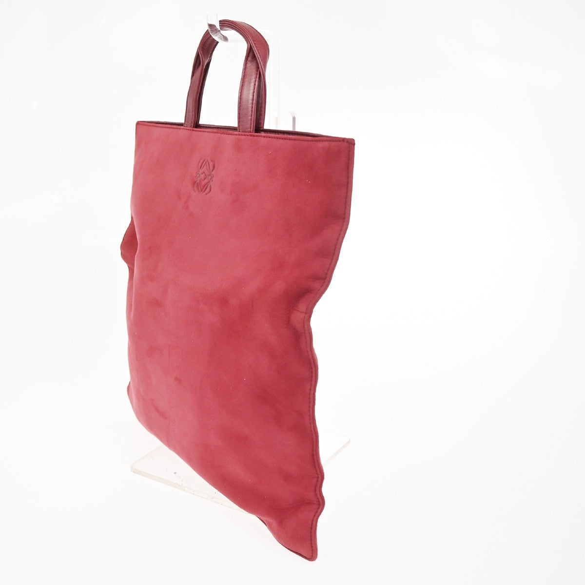 Loewe Anagram Leather, Red, Suede, Tote Bag
