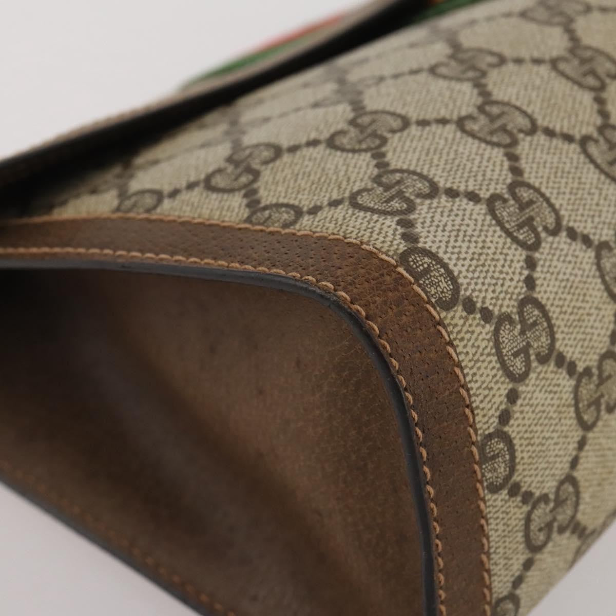 Gucci Vintage Web Flap Clutch GG Coated Canvas, Beige, Canvas, Clutch