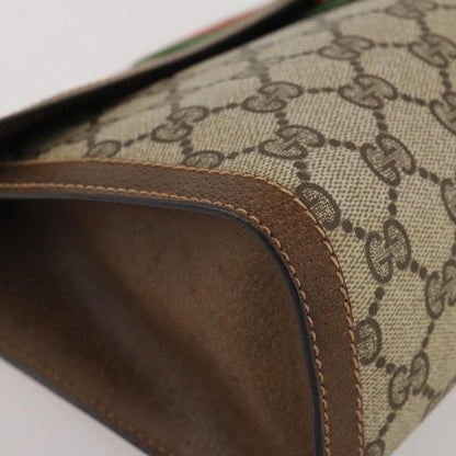 Gucci Vintage Web Flap Clutch GG Coated Canvas, Beige, Canvas, Clutch
