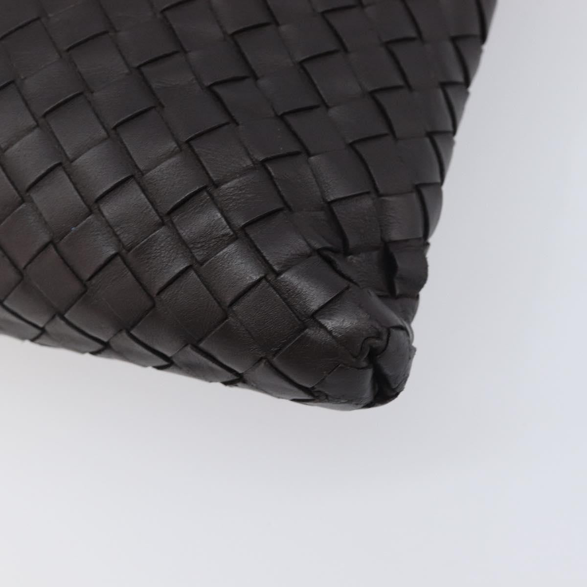 Bottega Veneta Flat Messenger Intrecciato Nappa, Black, Leather, Handbag