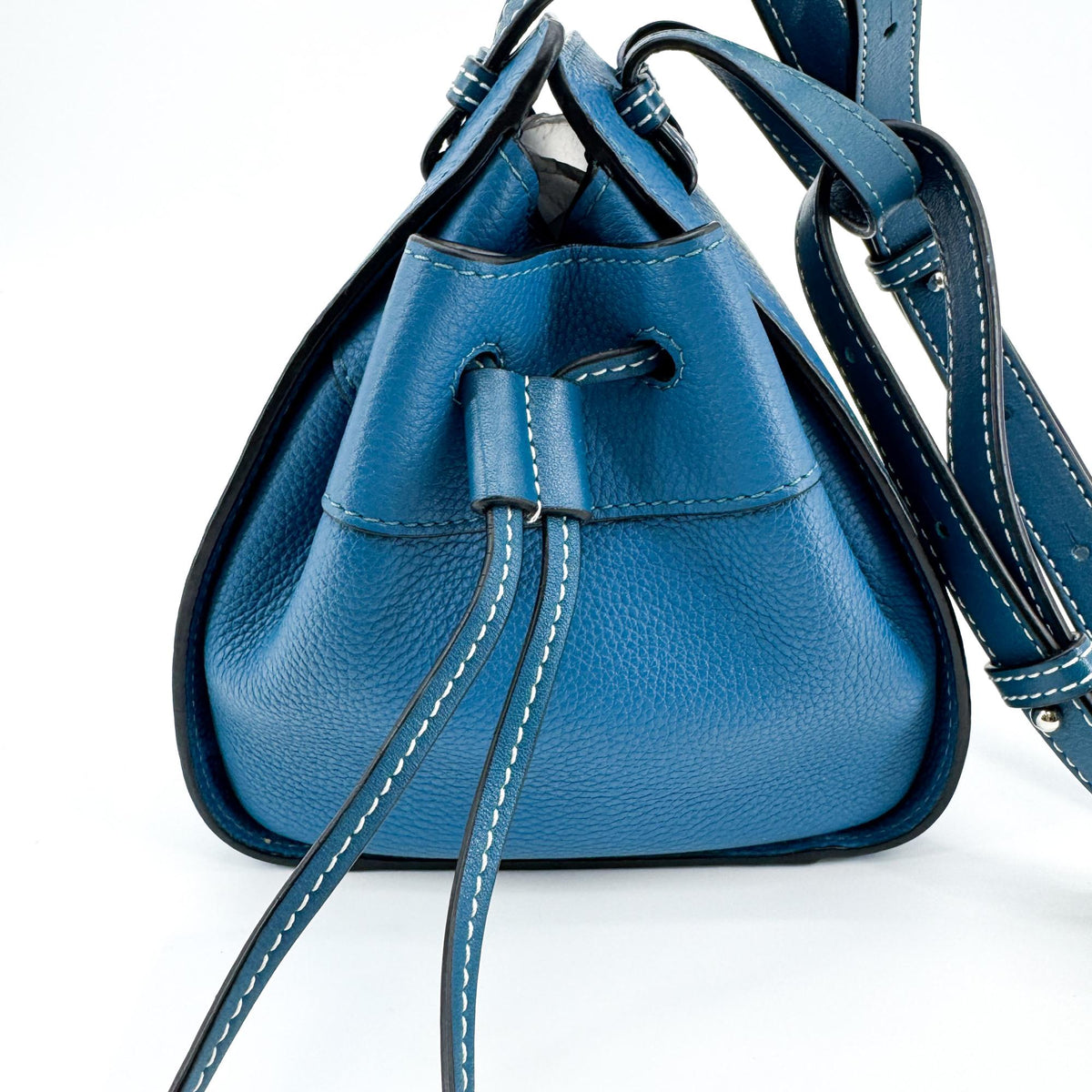 Loewe Hammock Leather, Blue, Leather, Handbag