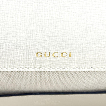 Gucci Horsebit 1955 GG Coated Canvas with Leather, White, Canvas, Shoulder Bag
