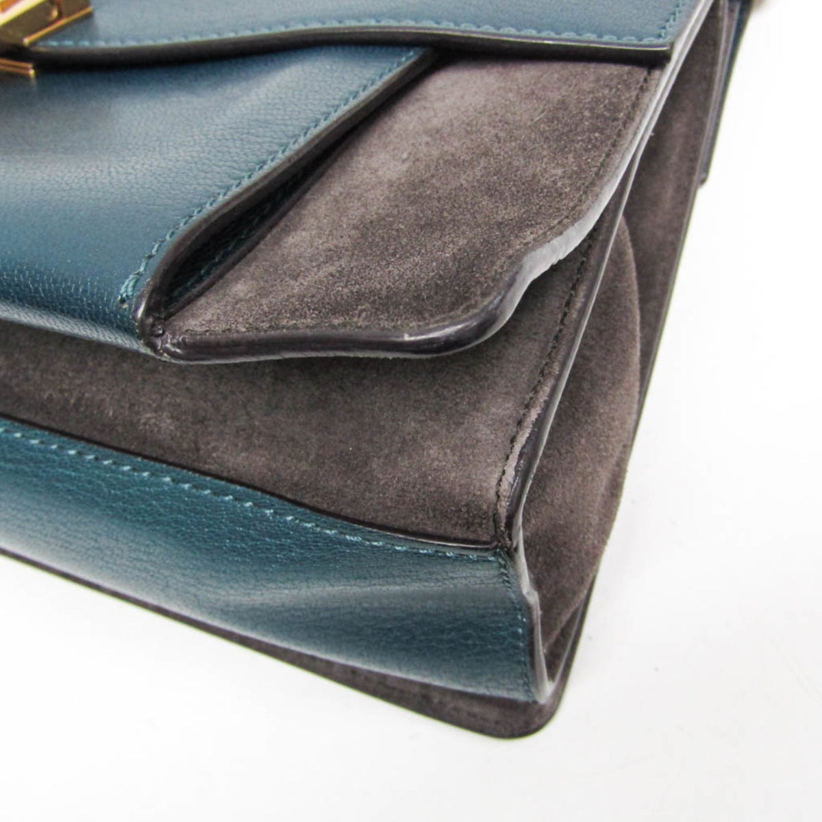 Givenchy GV3 Flap Leather with Suede, Blue, Leather, Handbag