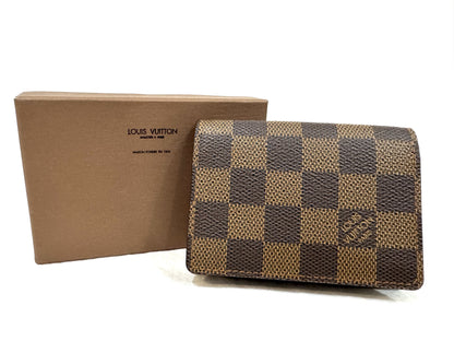 Louis Vuitton Envelope Business Card Holder Damier, Brown, Canvas, Card Holder