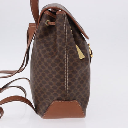 Celine Vintage Macadam Canvas, Brown, Canvas, Backpack