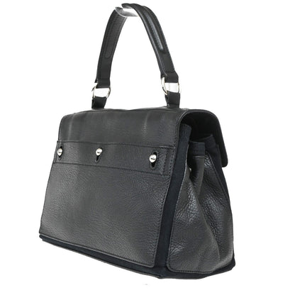 Saint Laurent Muse Two Leather, Black, Leather, Handbag