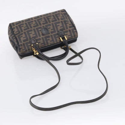 Fendi Convertible Boston Zucca Canvas, Brown, Canvas, Handbag