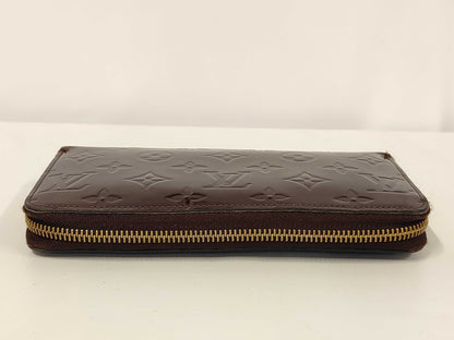 Louis Vuitton Zippy Monogram Vernis, Brown, Patent Leather, Wallet