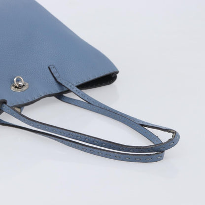 Fendi Selleria Carla Leather, Blue, Leather, Tote Bag
