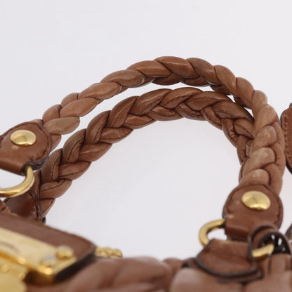 Miu Miu Coffer Satchel Matelasse Leather, Brown, Leather, Handbag