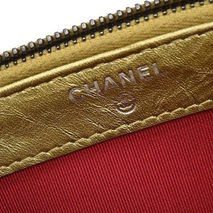 Chanel Gabrielle Double Zip Clutch with Chain Quilted Aged Calfskin, Gold, Leather, Shoulder Bag