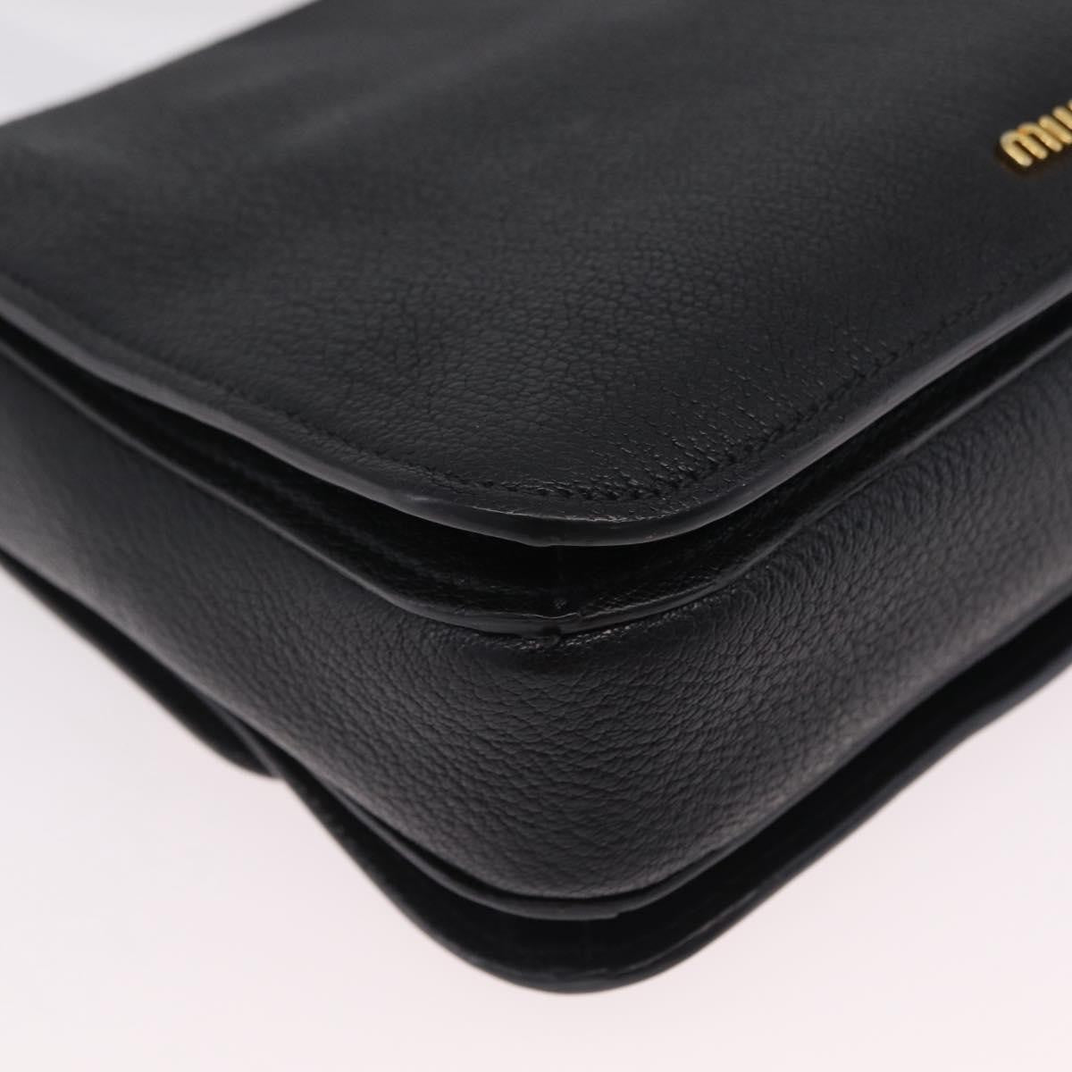 Miu Miu Shoulder Leather, Black, Leather, Shoulder Bag