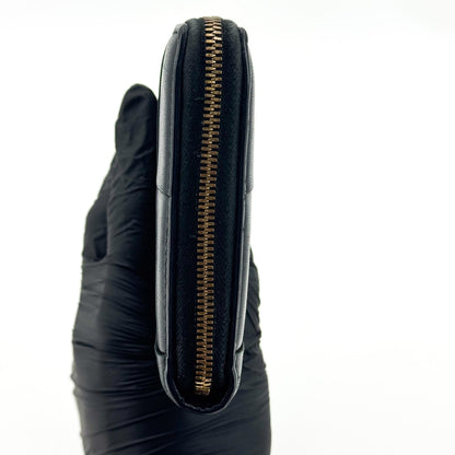 Bottega Veneta Zip Around Intrecciato Nappa, Black, Leather, Wallet