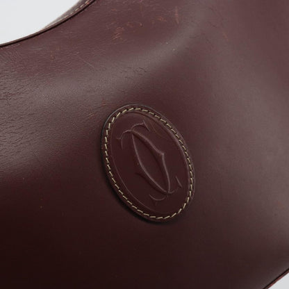 Cartier Vintage must de Cartier Leather, Burgundy, Leather, Shoulder Bag
