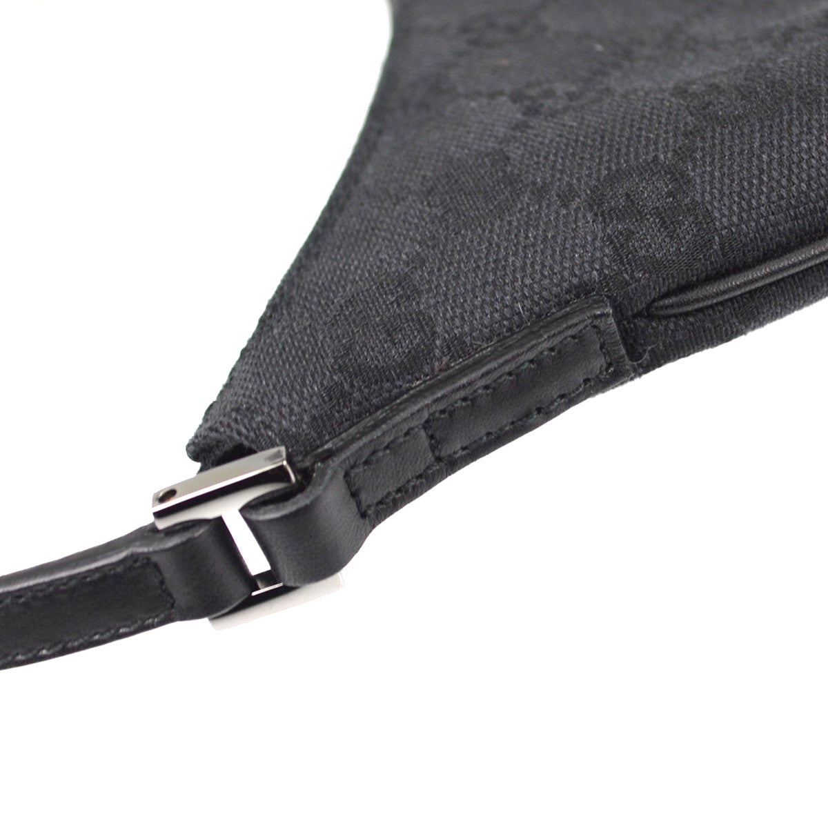 Gucci Zip GG Denim, Black, Canvas, Crossbody Bag