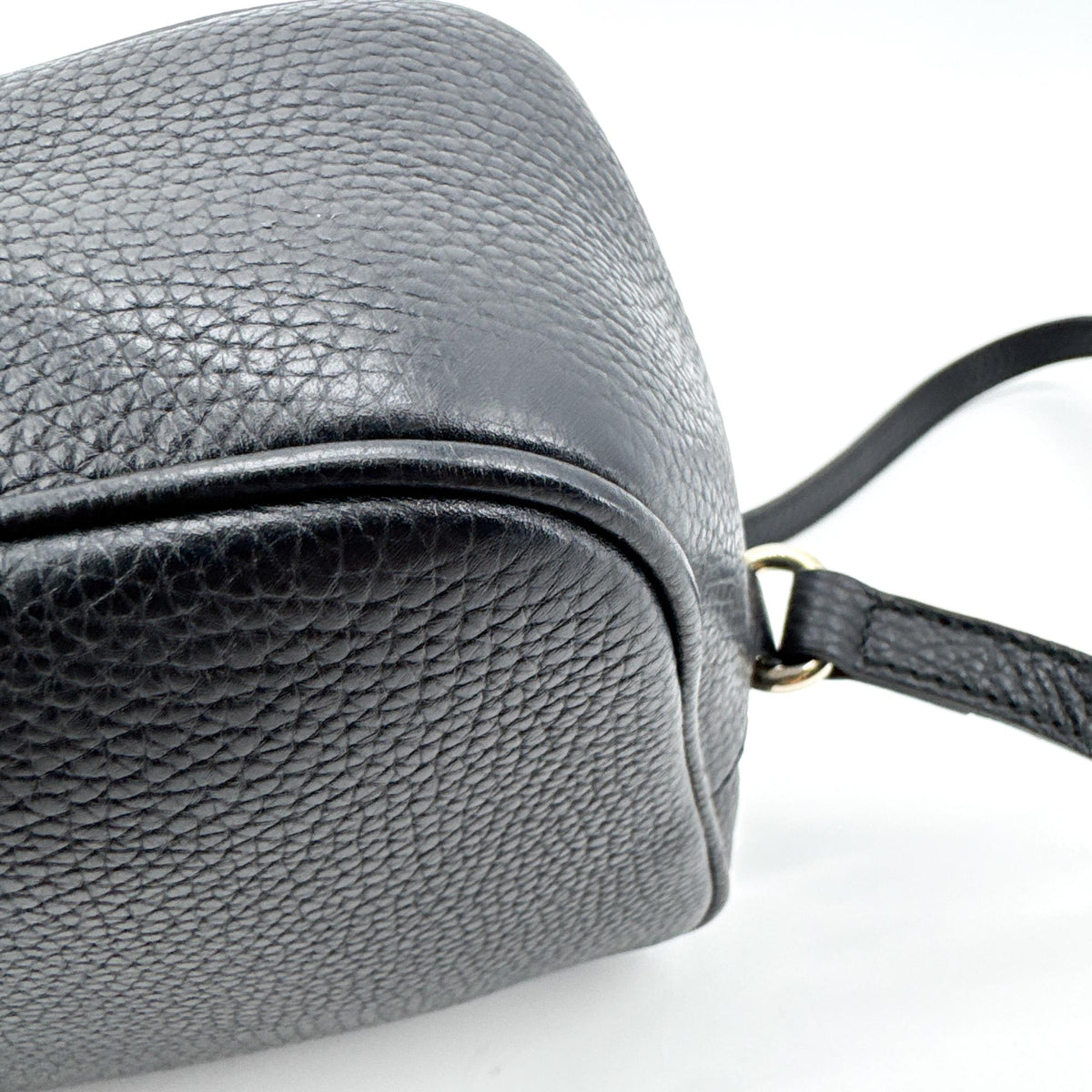 Gucci Soho Disco Leather, Black, Calfskin, Crossbody Bag