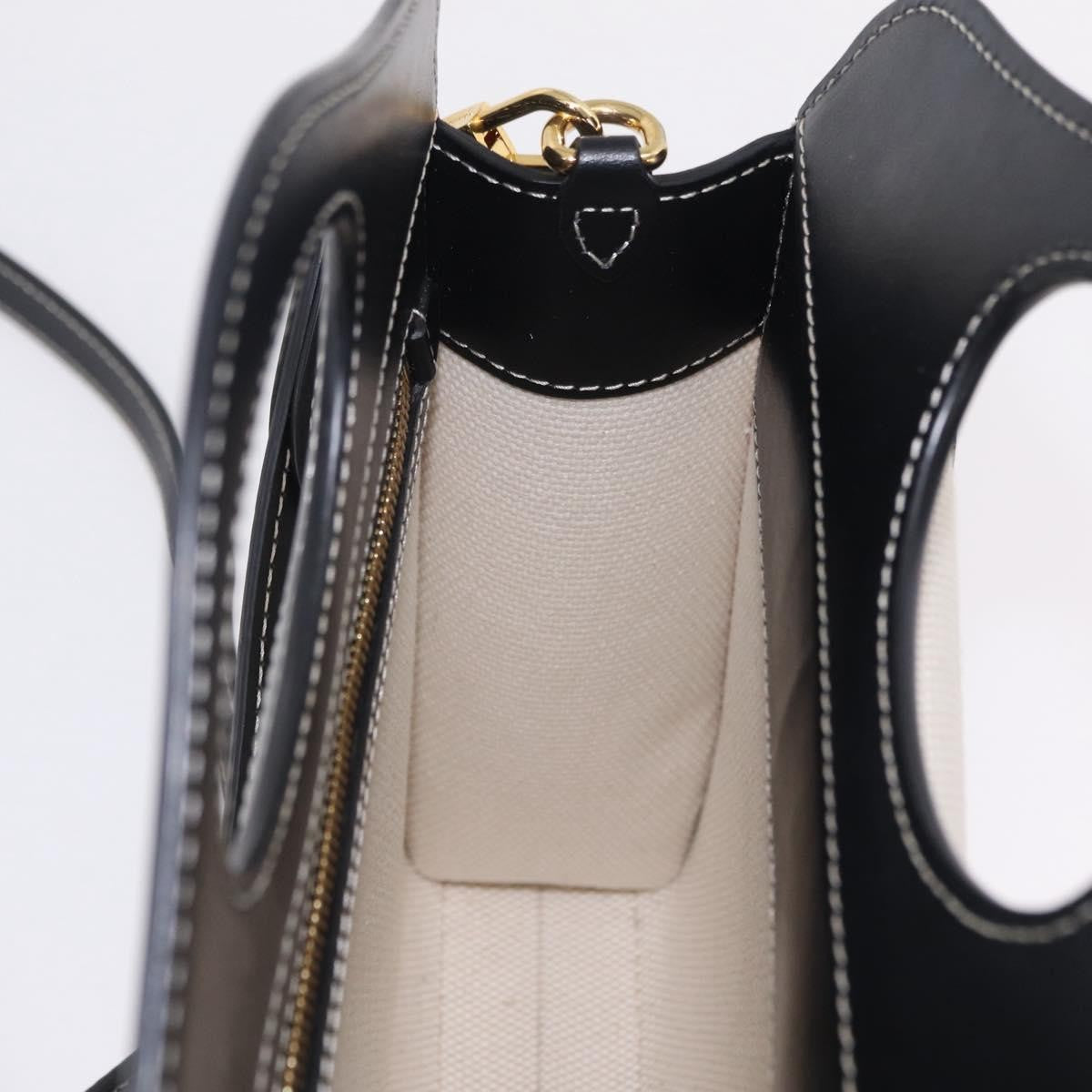 Burberry Logo Pocket Canvas with Leather, White, Canvas, Tote Bag