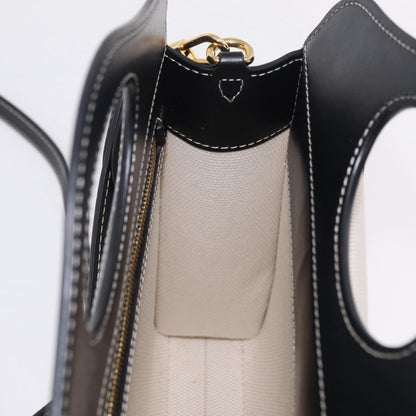 Burberry Logo Pocket Canvas with Leather, White, Canvas, Tote Bag