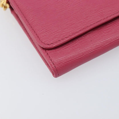 Prada Wallet on Chain Saffiano Leather, Pink, Leather, Crossbody Bag