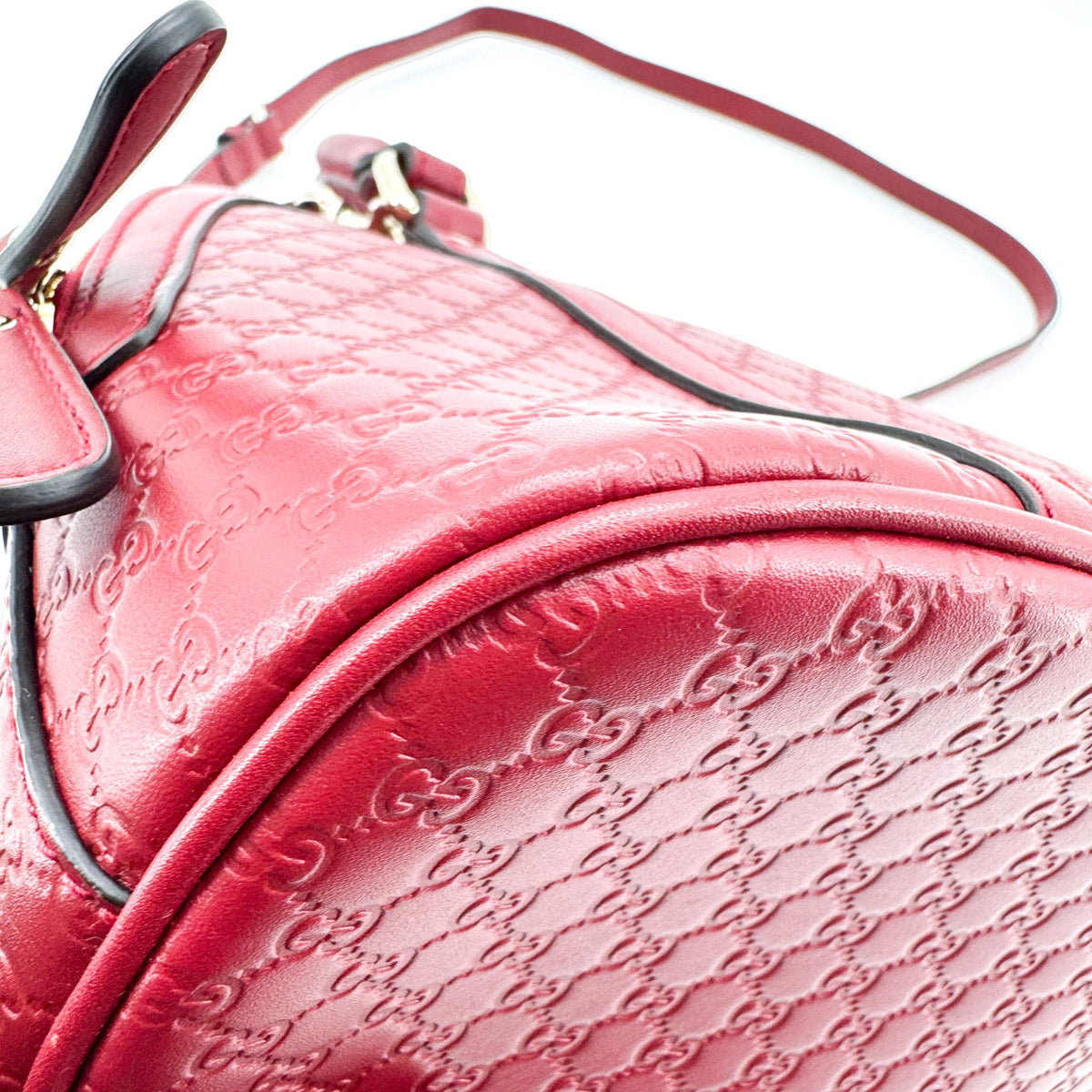Gucci Convertible Dome Satchel Guccissima Leather, Burgundy, Leather, Handbag