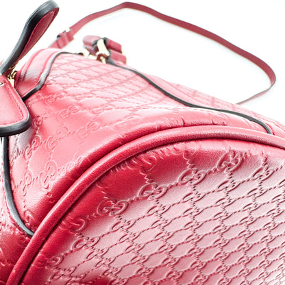 Gucci Convertible Dome Satchel Guccissima Leather, Burgundy, Leather, Handbag