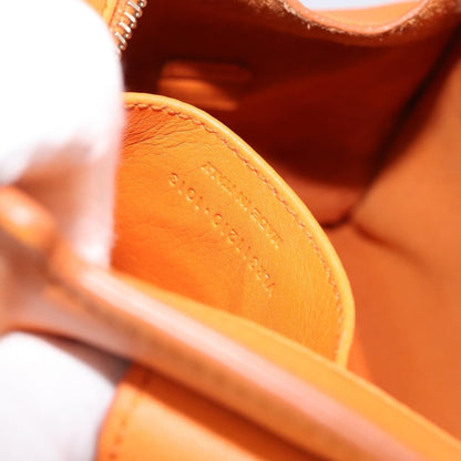 Saint Laurent Classic Y Cabas Leather, Orange, Leather, Tote Bag