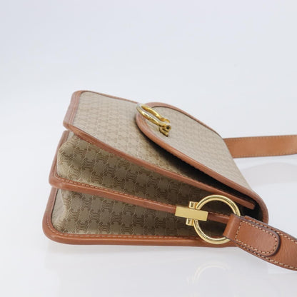 Celine Macadam Shoulder Canvas, Beige, Canvas, Crossbody Bag