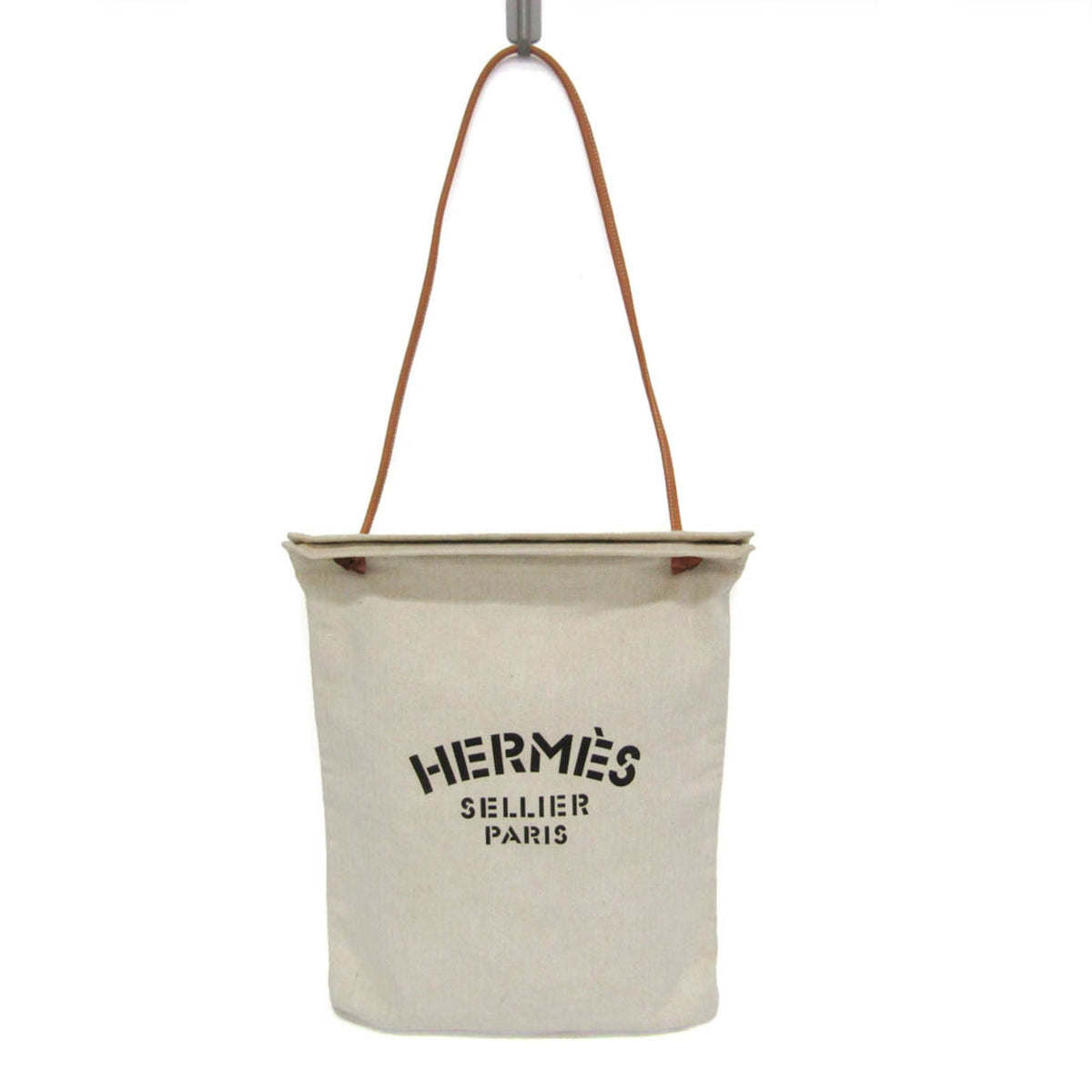 Hermes Aline Toile, Beige, Cotton, Shoulder Bag