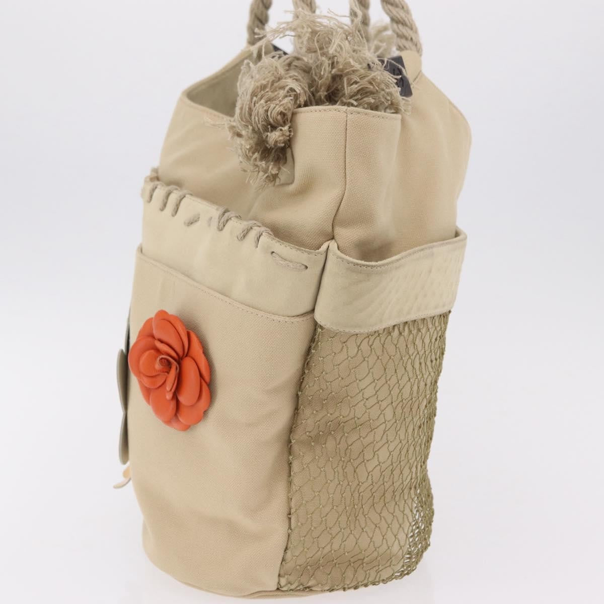 Chanel Camellia Flower Tote Canvas, Beige, Canvas, Tote Bag