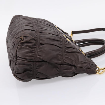 Prada Gaufre Nappa Leather, Brown, Leather, Tote Bag